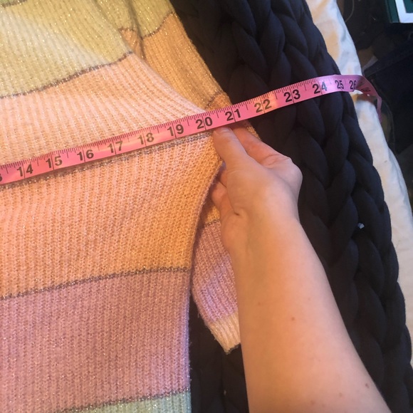 Pastel stripe shimmer sweater size XS or Small - Picture 9 of 13